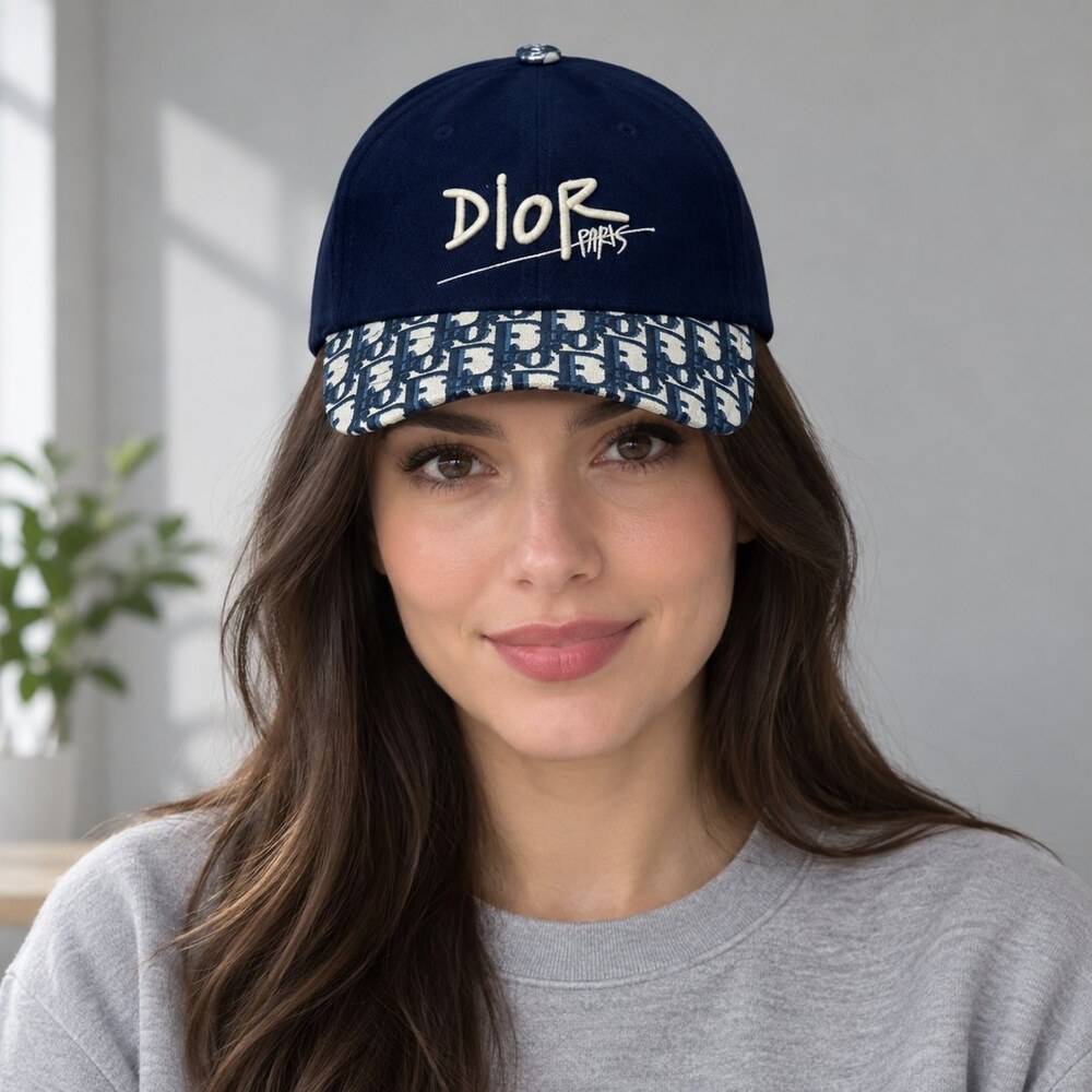 Dior Navy Jacquard Baseball Cap - Picture 2 of 6